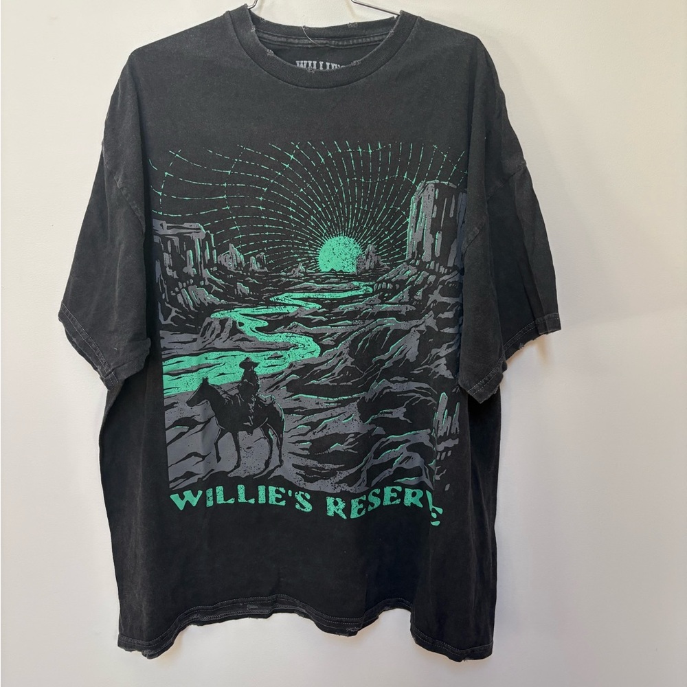 NWOT Urban Outfitters Willie's Reserve Cowboy Distressed Crew Neck Tee Size S/M - Picture 4 of 14